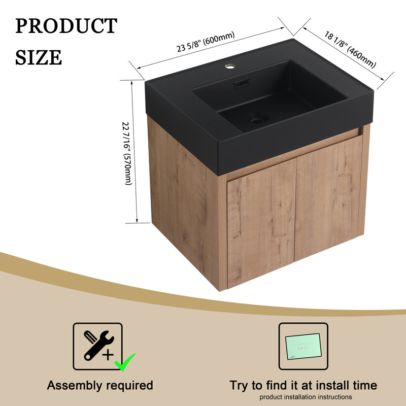 Meuble-lavabo simple avec plateau Eastpoint 23,63, Noir
