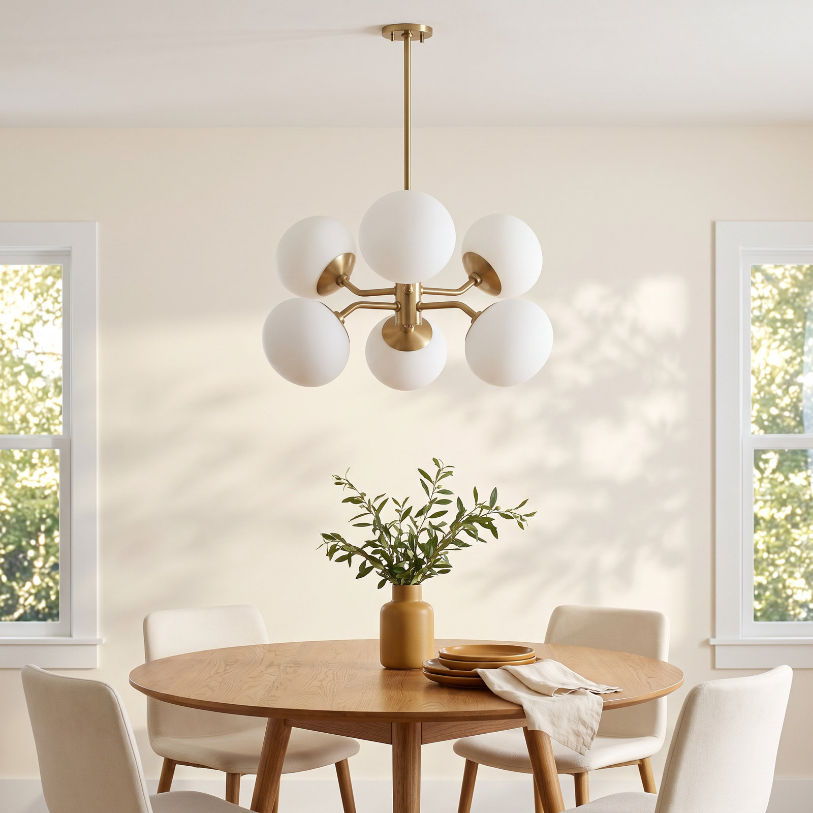 Alex 6 - Light Sputnik Chandelier, Aged Brass
