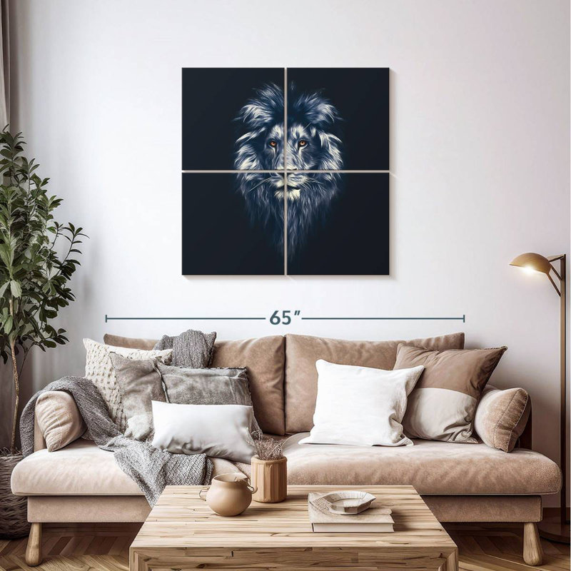 Tête de lion envoûtante, 38" H x 38" W