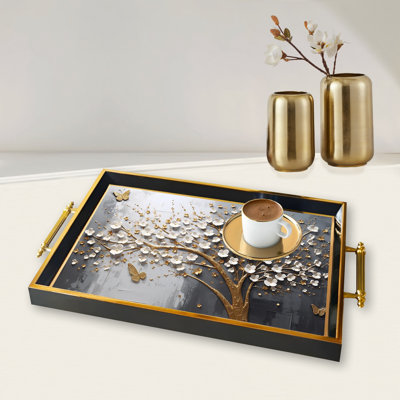 Élégant plateau en verre de 19,7 po x 11,4 po x 1,4 po | Fabrication 100% verre durable | Facile à nettoyer avec un chiffon humide | Idéal pour le service, la présentation décorative et l'organisation | Ajout élégant à la décoration intérieure
