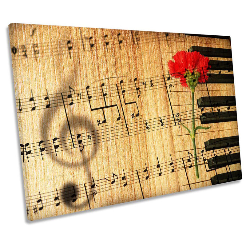 Vintage Music Note Sheet - Wrapped Canvas Print, 81.3cm H x 121.9cm W 