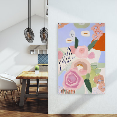 Abstrait, impression de fleurs abstraites et roses modernes