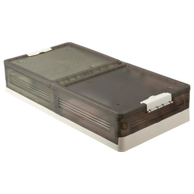 Home-Complete Under Bed Storage with Wheels - 15.8Gal Underbed Storage with 2-Sided Lid and 6 Rollers - Collapsible Under Bed Drawers