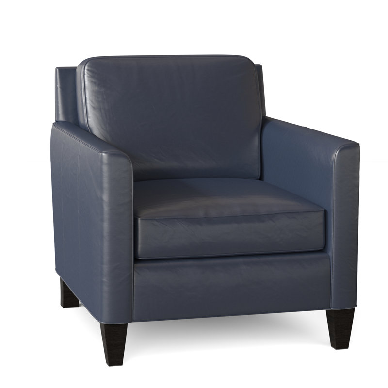 Yorba Leather Armchair, Rio Mineral Genuine Leather, Cobblestone