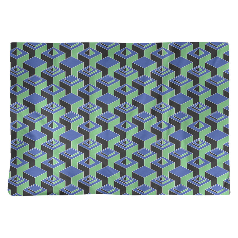 Napperon classique en coton 18 po Skyscraper, Bleu/vert, polyester