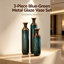 Ensemble de 3 vases en métal au feu de torche, grands vases de plancher à finition brûlée bleue pour décoration intérieure