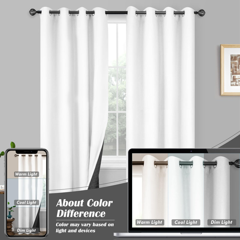 Rideau simple occultant et texturé Oakridge, Blanc, L 52 po x L 36 po