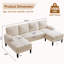 Canapé-lit, canapé en U avec méridienne double, ensemble de canapé 4 places avec tissu chenille pour le salon-1303226465