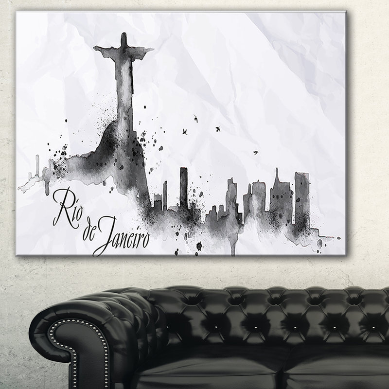 « rio de janeiro silhouette », impression sur toile, H 30 po x l 40 po x P 1 po