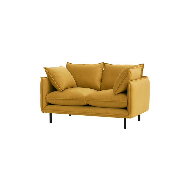 Neptali 2 Seater Velvet Sofa, Yellow