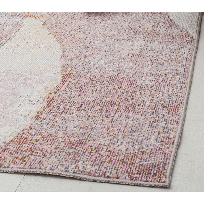 Tapis bleu contemporain Claudeen, Rectangle 2 pi 6 po x 4 pi