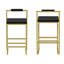 Tabourets de bar rembourrés en velours avec repose-pieds et dossier Modern (ensemble de 2 pièces)-1695186635-1695186636