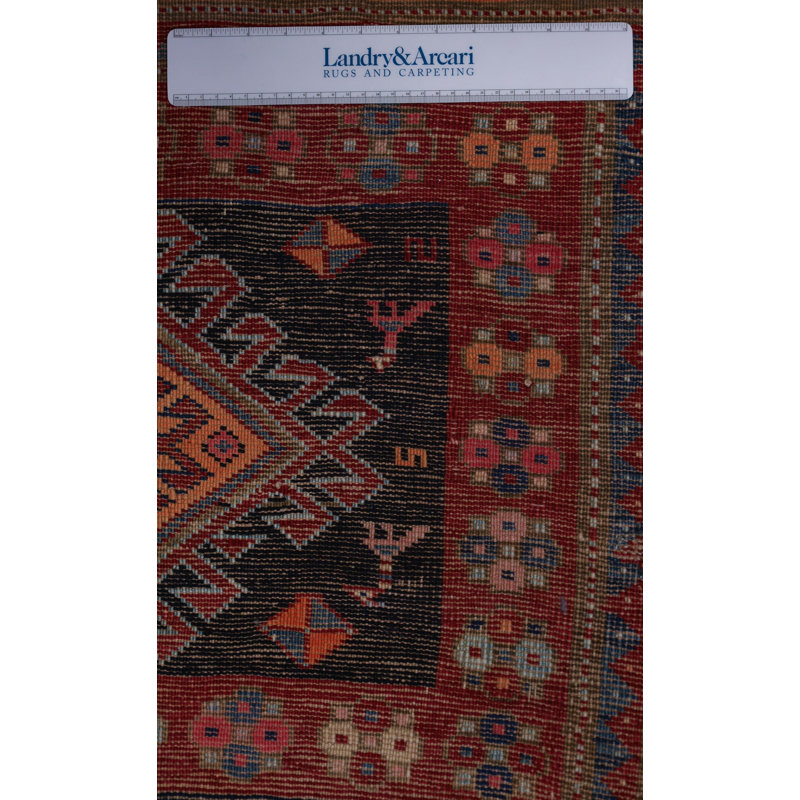 Tapis de couloir bleu antique antique en laine de conception unique 4 pi 4 po x 8 pi 11 po années 1920