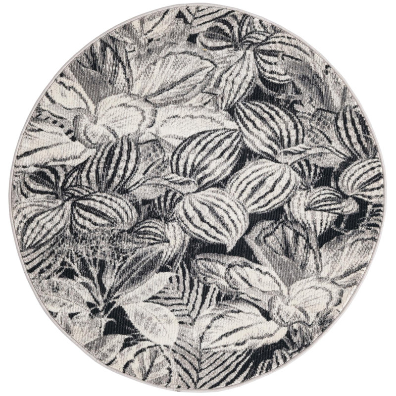 Herington Floral Indoor Rug, Round 3'3"