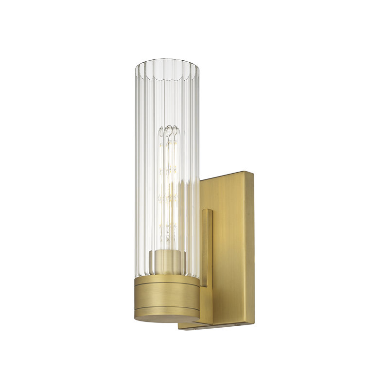 Applique murale 11 po Empire, Laiton brossé, Transparent, H 12,63 po x l 5,5 po x P 3,13 po