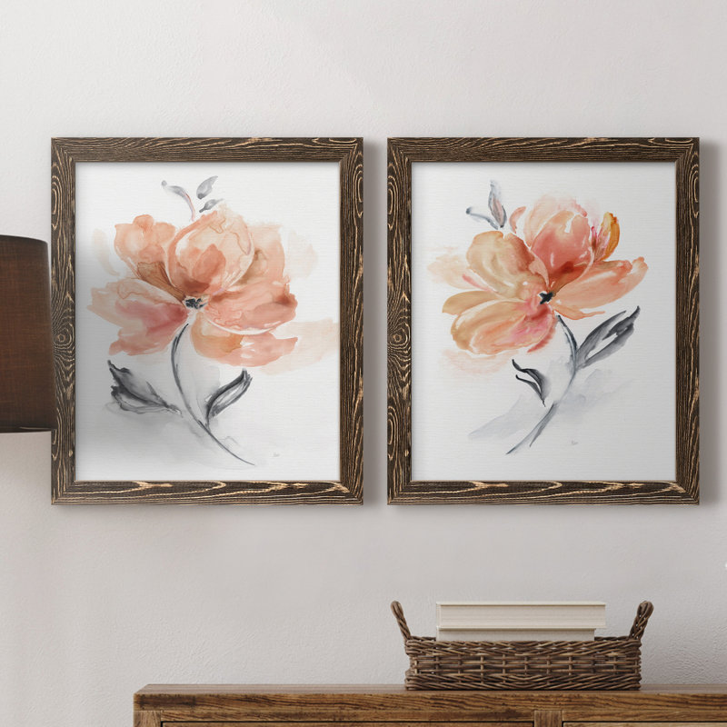 «Soft Sensation I», ensemble de reproductions d'art sur toiles, H 43,5 po x l 31,5 po x P 1 po, Cadre noyer