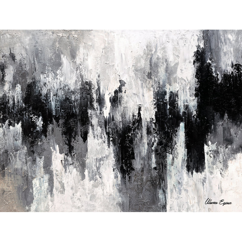 «Storm», art abstrait sur toile tendue, H 24 po x l 36 po x P 1,5 po