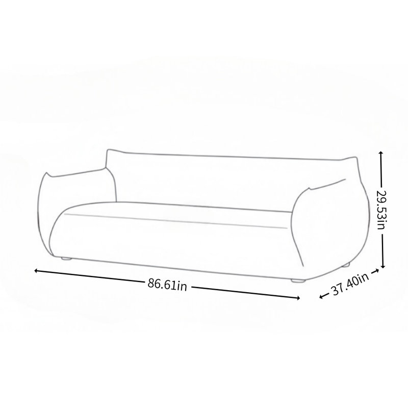 Modern Minimalist White Fabric Sofa