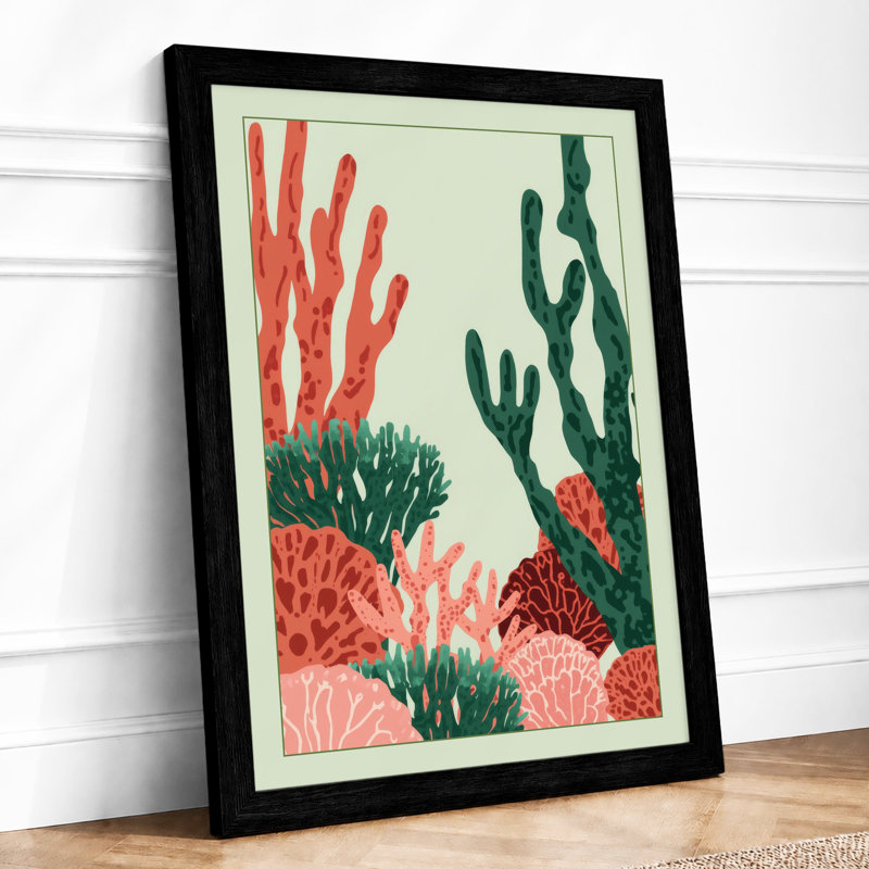 Desert Garden Botanical - Framed Print, A2 - 59.4 x 42.0 cm, Black