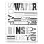 « salle de bain words collage », reproduction d’art textuel sur toile