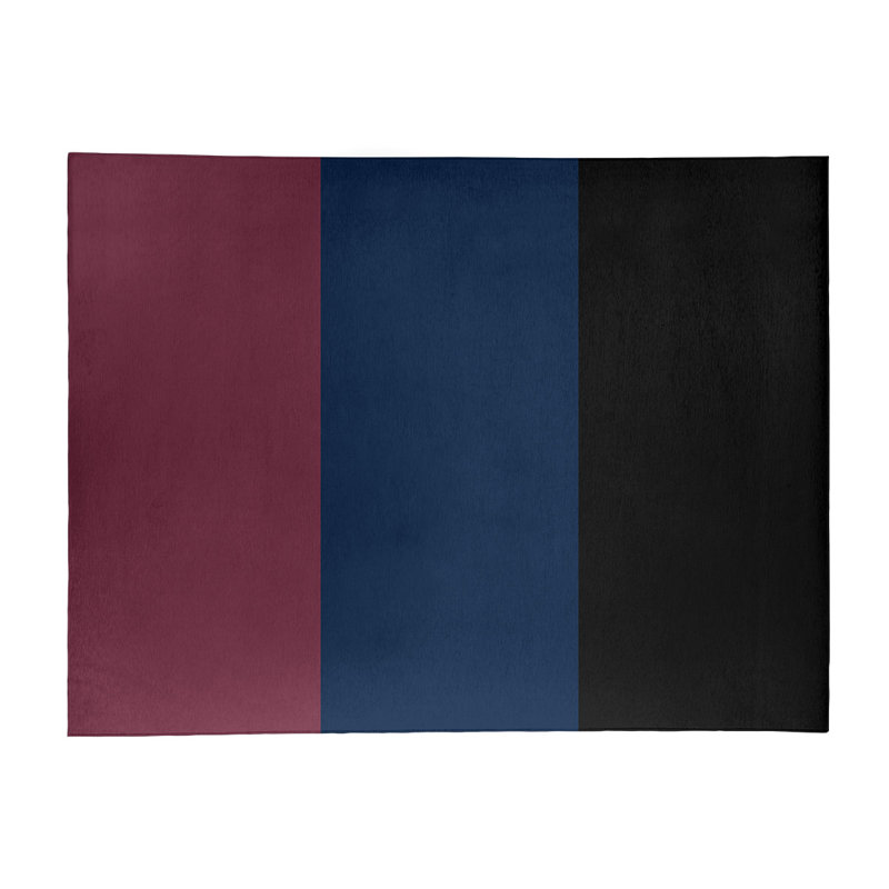 Tapis de vin rayé/bleu marine/noir, Rectangle 9 pi x 12 pi
