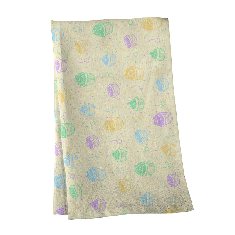 Mcguigan Tea Towel Kitchen Towel, Poly Twill, Beige/Green/Purple