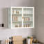 Armoire murale moderne à deux portes avec portes en verre 27,56 po avec trois niveaux de rangement pour le hall d'entrée, la salle de bain et la salle à manger