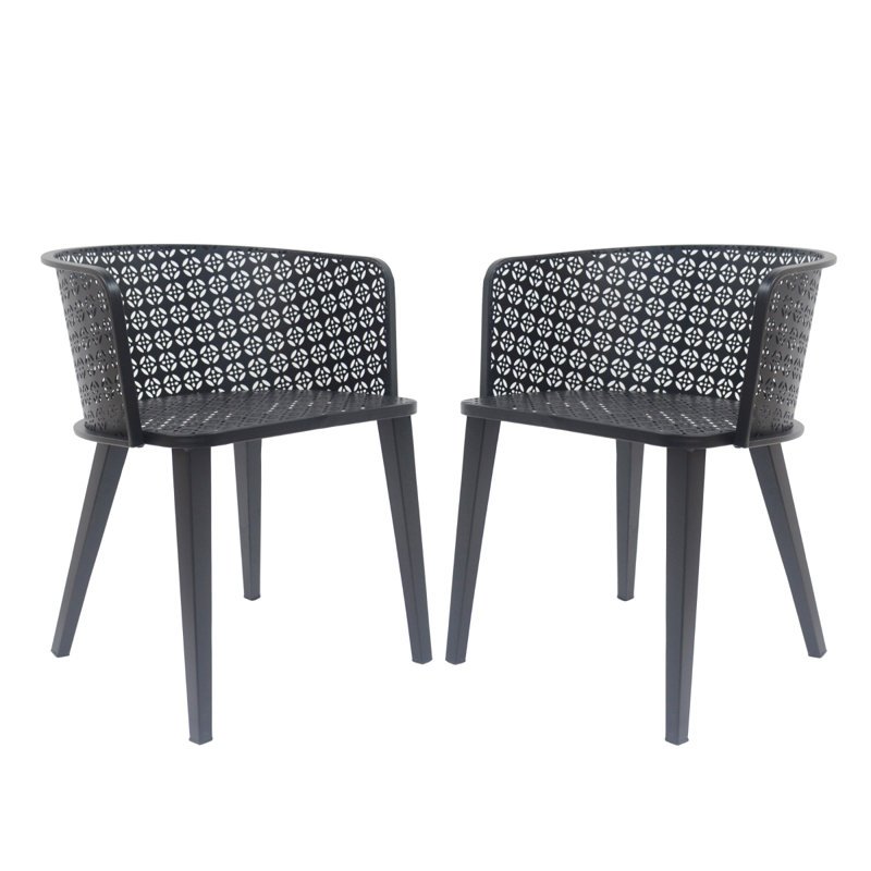 Milan Outdoor Dining Chair(Set Of 2), Black