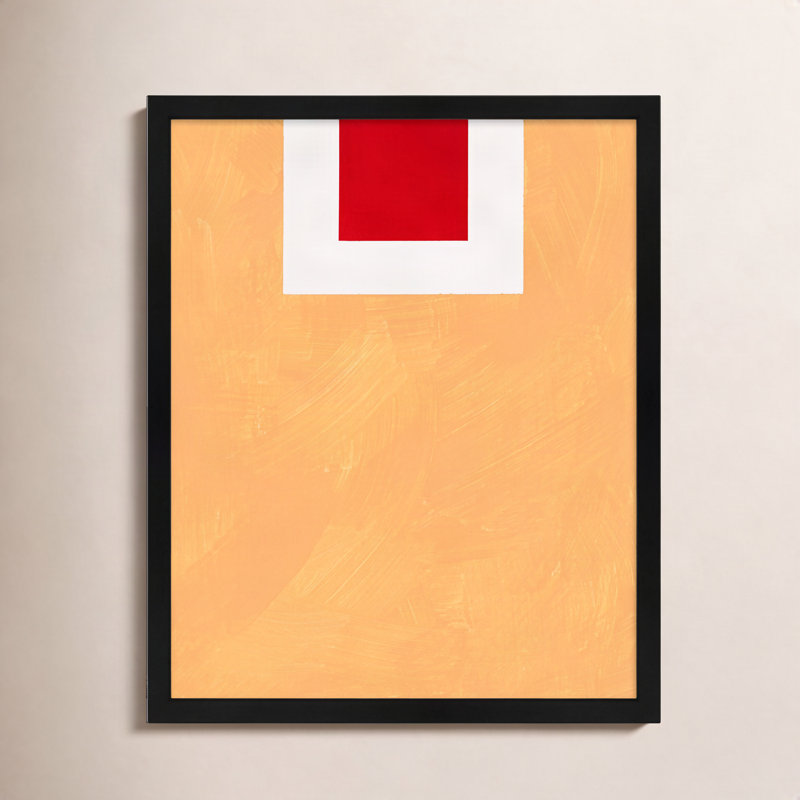" Square Sunrise " by Robert Kamnatnik, Black Framed Paper, 25" H x 20" W x 1.25" D