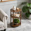Table d'appoint ovale à 3 niveaux, petite table de bout moderne avec tablettes de rangement, table de chevet compacte pour le salon, la chambre à coucher-130179183-130179184-130179189