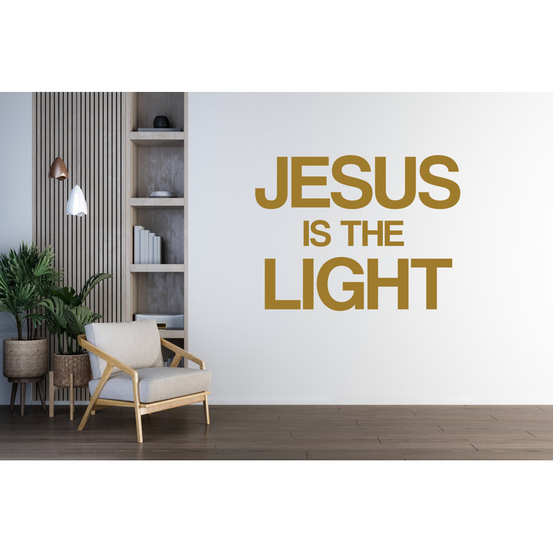«Jesus Is The Light», panneau mural mural, Jaune, H 23 po x l 17 po