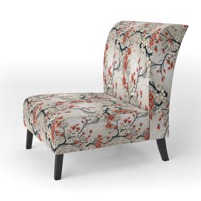 Asian Minimalism I - Upholstered Oriental Accent Slipper Chair by Red Barrel Studio