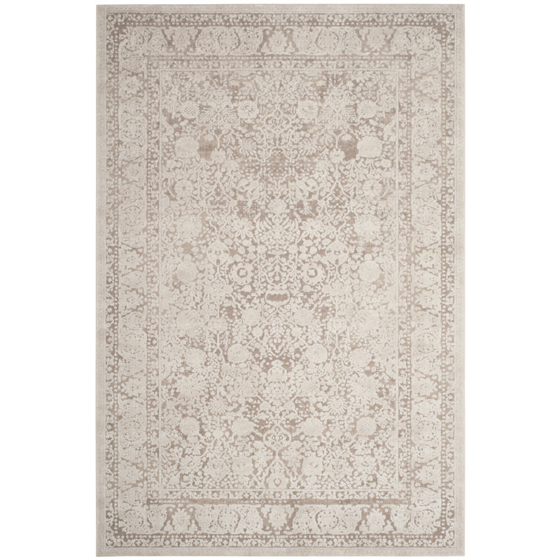 Tapis oriental beige / crème Calidi, Rectangle de 6 pi x 9 pi