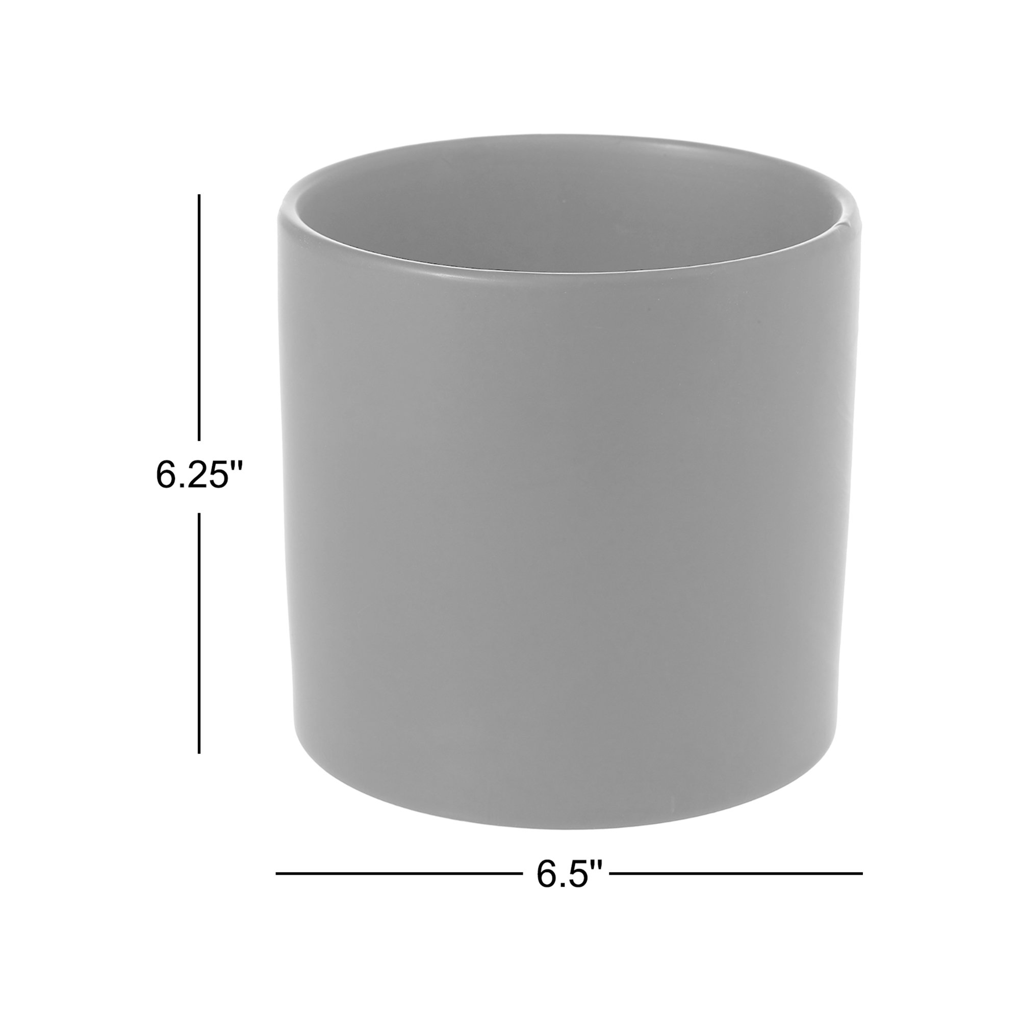 Handmade Ceramic Pot Planter, 6.25" H x 6.5" W x 6.5" D, Matte Black