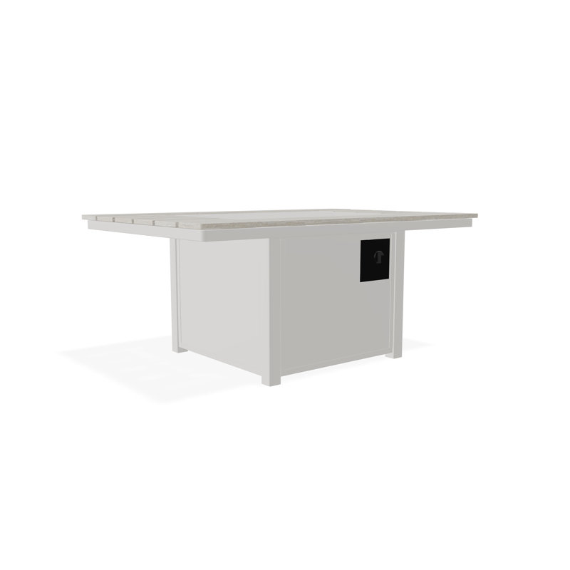 Table de feu 36 po x 54 po avec tablette au propane, Neige / Lagune