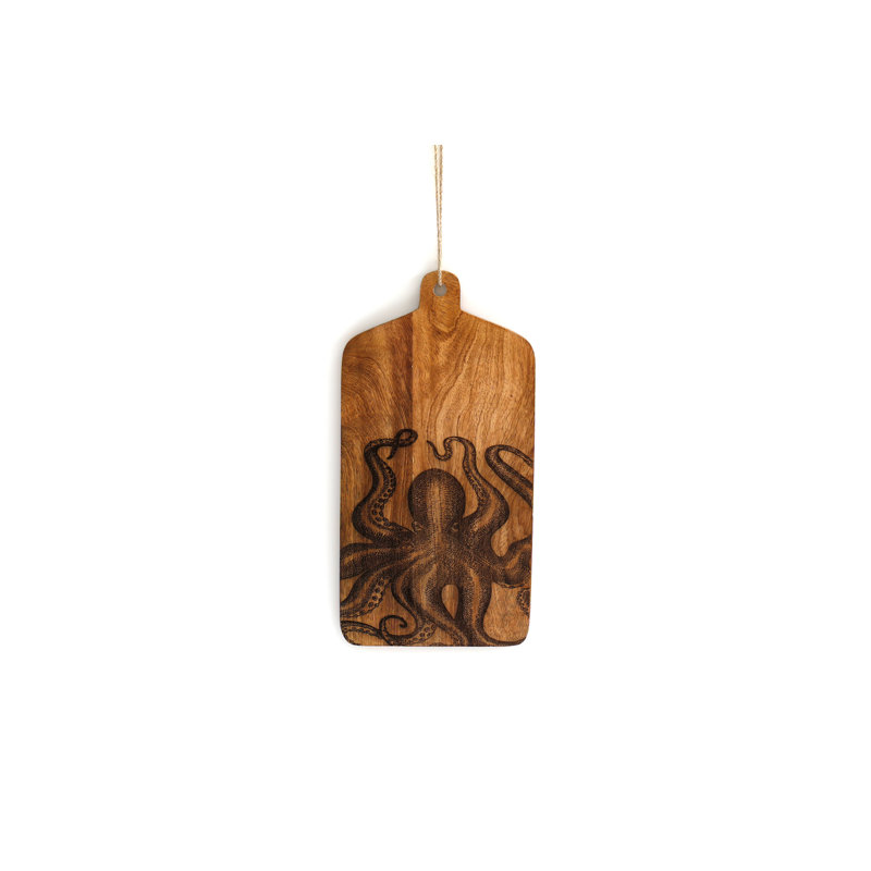 Octopus Engraved Wooden Cheese Board