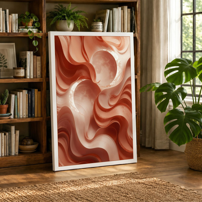 Flowing Forms Abstract - Wrapped Canvas, 24x16 - 61.0 x 40.6 cm, Black Border