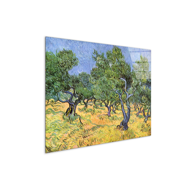 Olive Trees by Van Gogh Vincent 57cm H X 76cm W CrystalArt Material Acrylic Glass Effect, Frameless Panel Lightweight Ready to Hang