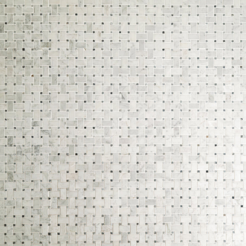 Carrara White Weave 12 in. x 12 in. Honed Marble Mosaic Floor and Wall Tile