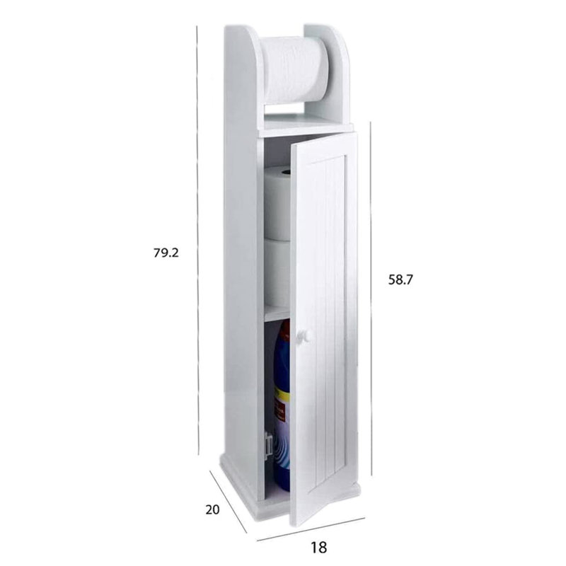 Free Standing Toilet Paper Holder, White