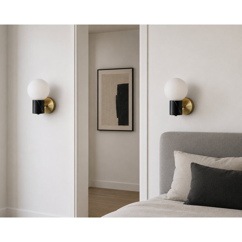 Drake 1-Light Metal and Glass Armed Sconce