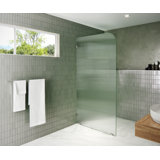 Aurora 40 in. x 78 in. Fully Frameless Fluted Radius Single Fixed Shower Panel