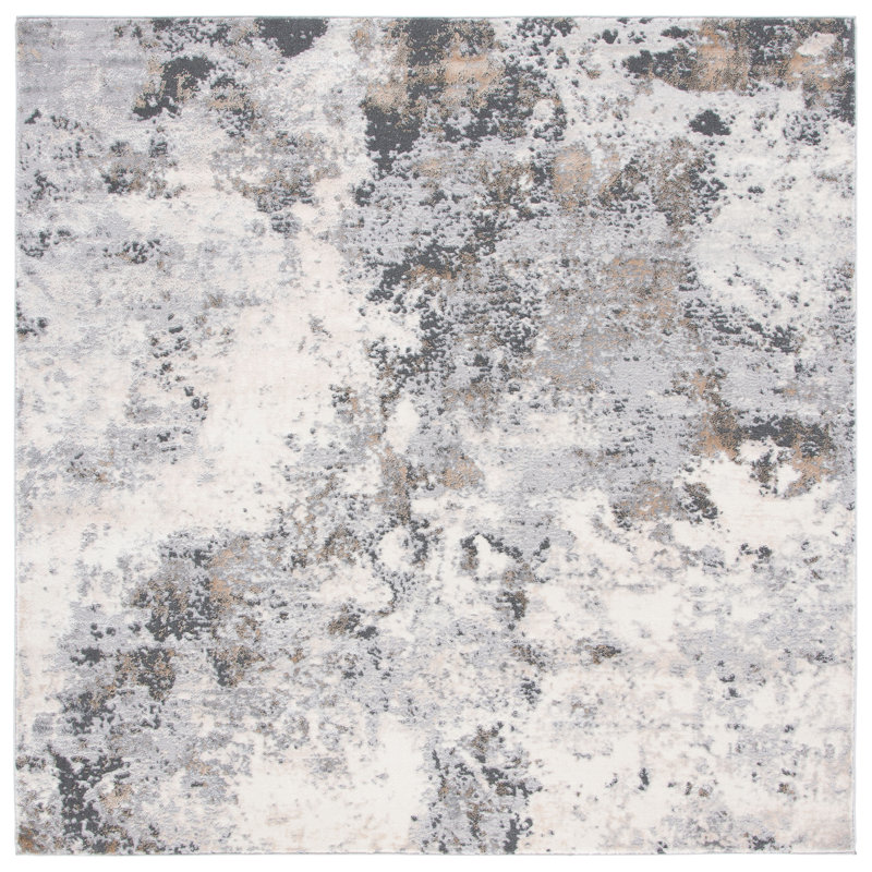 Tapis gris / ivoire Branscum, Carré 6 pi 7 po