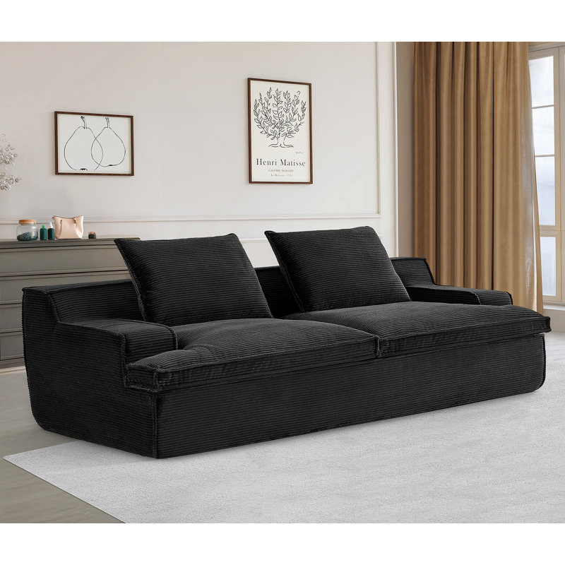 Comfortable Sectional Sofa with Multiple Functionalities for Living Room, Black