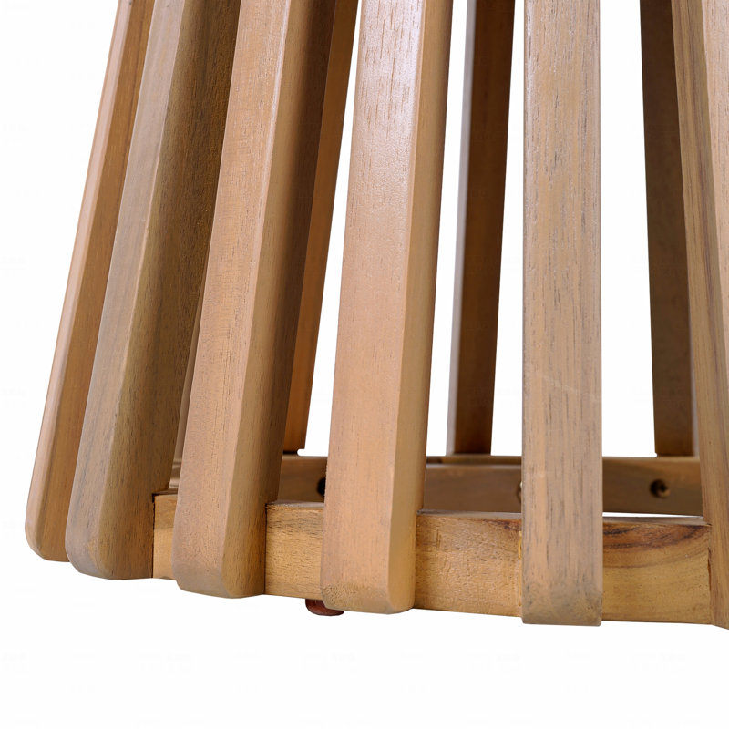 Table basse d'extérieur en bois d'acacia, table basse ronde, Brun