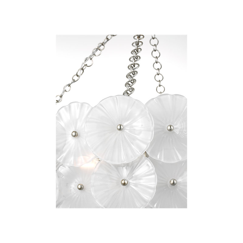 Julie Neill 12 - Light Chandelier, Burnished Silver Leaf