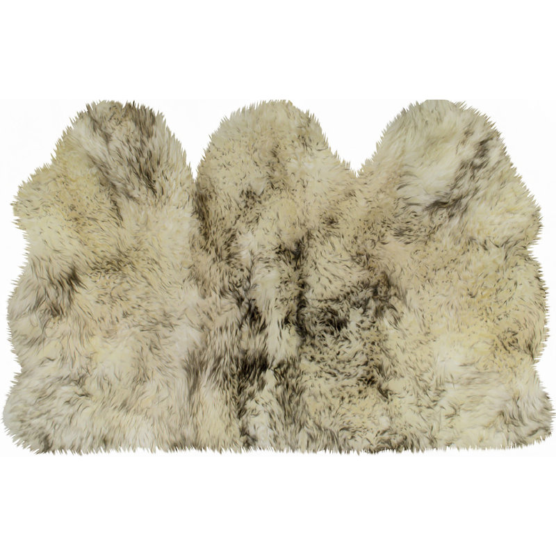 Tapis chocolat en peau de mouton Cyanne, 3 pi x 5 pi