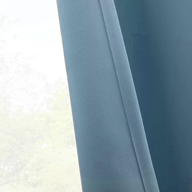  Panneau de rideau simple 1 pièce uni avec œillets, L 38 po x L 95 po, Bleu