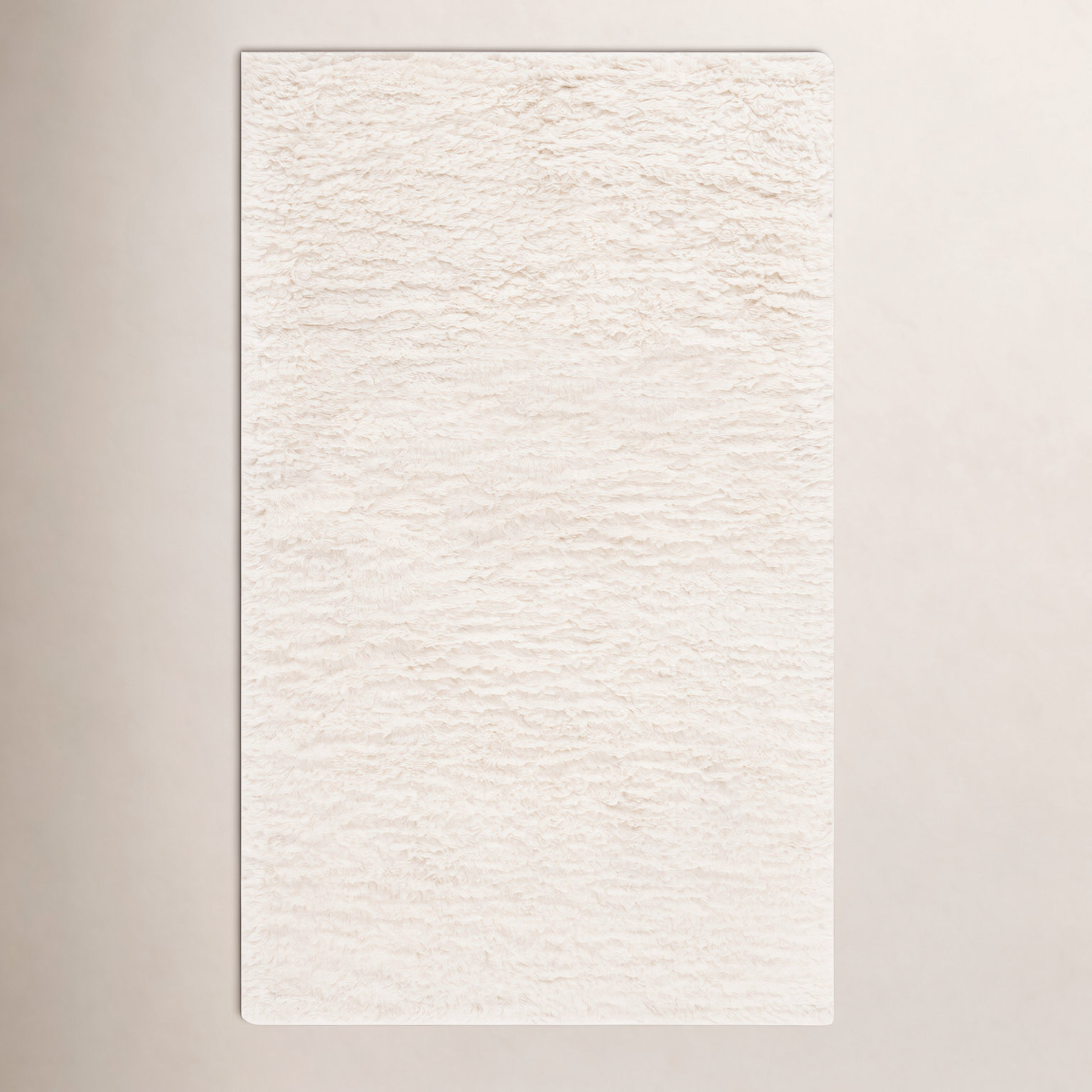 Abriel Ivory Solid Hand-Woven Wool Rug, Rectangle 3' x 5'