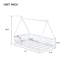 Lit simple en forme de tente avec garde-corps, lattes et porte, blanc-55294533